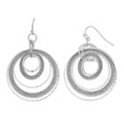 Glittery Circle Nickel Free Orbital Drop Earrings, Women's, Silver