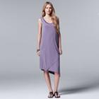 Women's Simply Vera Vera Wang Simply Separates Asymmetrical Dress, Size: Xl, Purple