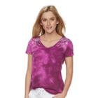 Women's Sonoma Goods For Life&trade; Slubbed V-neck Tee, Size: Xl, Dark Pink