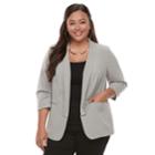 Plus Size Apt. 9&reg; Shawl Collar Blazer, Women's, Size: 3xl, Grey