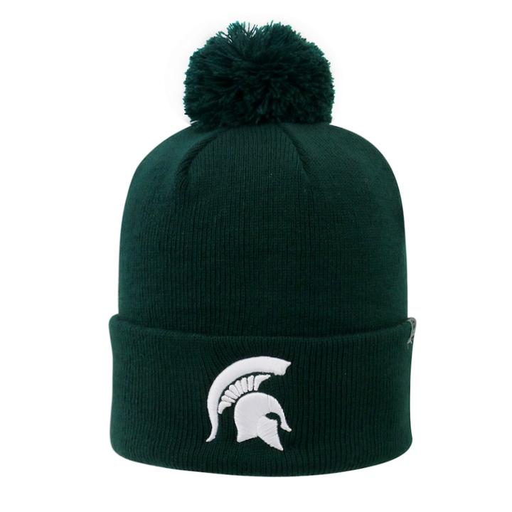 Youth Top Of The World Michigan State Spartans Pom Beanie, Adult Unisex, Dark Green