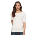 Women's Apt. 9&reg; Essential Nep Tee, Size: Xxl, White Oth