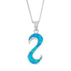 Lab-created Blue Opal Sterling Silver Reverse S Pendant Necklace, Women's, Size: 18
