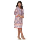 Plus Size Suite 7 Paisley Shift Dress, Women's, Size: 16 W, Natural