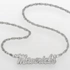 Dallas Mavericks Sterling Silver Script Necklace, Women's, Grey