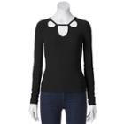 Juniors' Mudd&reg; Cutout Bell Sleeve Top, Girl's, Size: Xs, Black