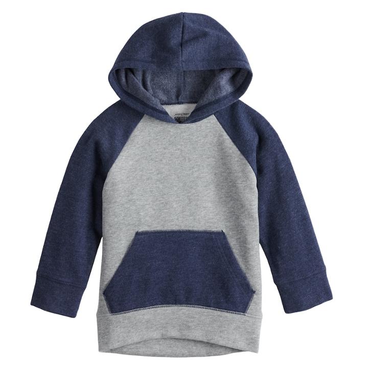 Toddler Boy Jumping Beans&reg; Raglan Softest Fleece Pullover Hoodie, Size: 2t, Med Grey