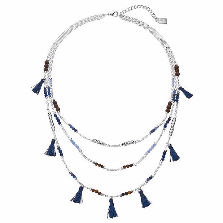 Chaps Beaded Tassel Multi Strand Necklace, Women's, Multicolor