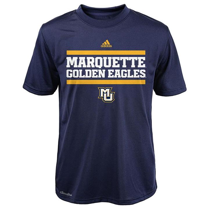 Boys 8-20 Adidas Marquette Golden Eagles Climalite Tee, Boy's, Size: S(8), Blue