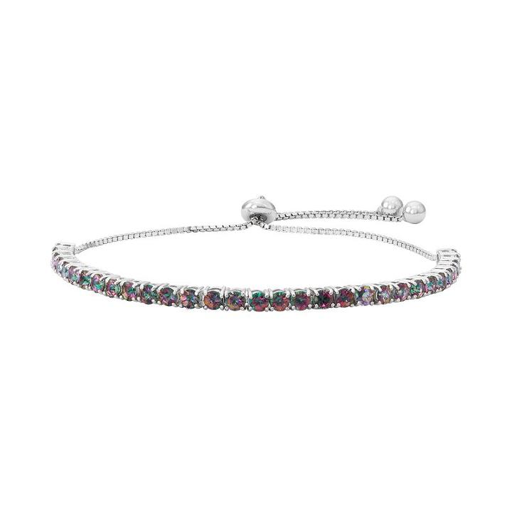 Sterling Silver Mystic Fire Topaz Lariat Bracelet, Women's, Size: 9, Multicolor