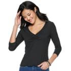 Juniors' Mudd&reg; Cinched Top, Teens, Size: Small, Black