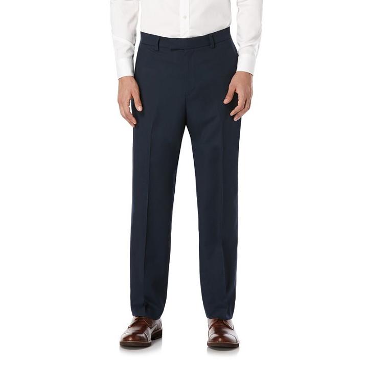 Men's Savane Active Flex Tailored-fit Stretch Flat-front Dress Pants, Size: 34x29, Blue Other