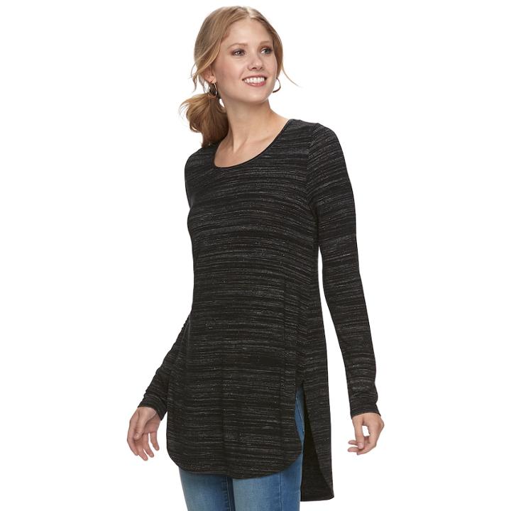 Women's Apt. 9&reg; Essential Tunic Tee, Size: Xxl, Black