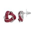Red Love Knot Nickel Free Drop Earrings, Women's, Med Red