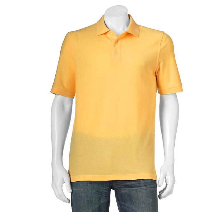 Men's Croft & Barrow&reg; Performance Tailored-fit Pique Polo, Size: Xxl, Gold