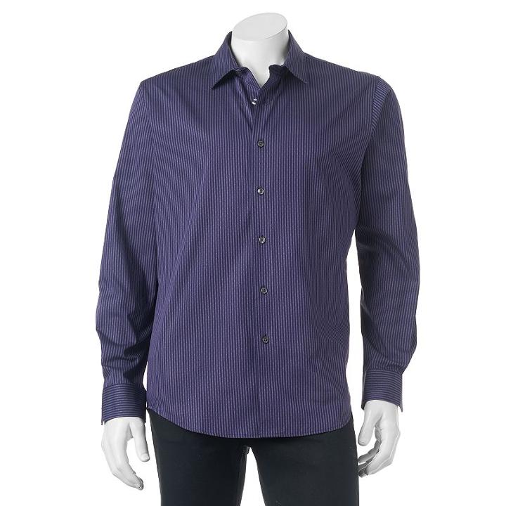 Men's Apt. 9&reg; Modern-fit Patterned Button-down Shirt, Size: Large, Blue