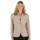 Women's Larry Levine Essential Solid Blazer, Size: 8, Lt Beige