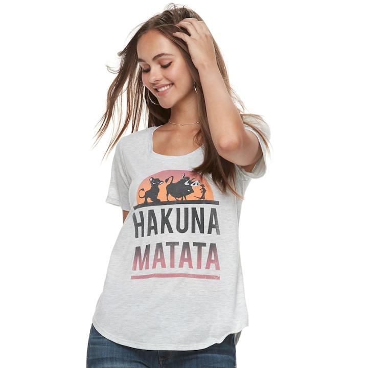 Disney's The Lion King Juniors' Hakuna Matata Tee, Teens, Size: Large, Grey