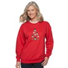 Women's Holiday Crewneck Graphic Sweatshirt, Size: Small, Brt Red