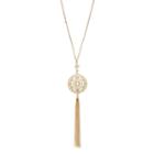 Lc Lauren Conrad Openwork Disc Tassel Necklace, Women's