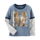 Boys 4-12 Oshkosh B'gosh&reg; Glow In The Dark Give Me Space Metallic Ringer Tee, Size: 12, Med Blue