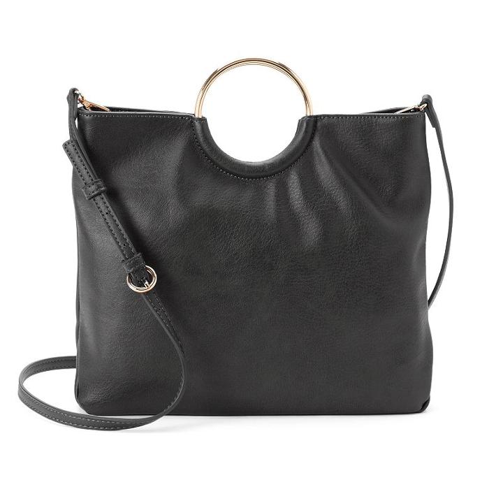 Lc Lauren Conrad Ring Convertible Crossbody Bag, Women's, Black