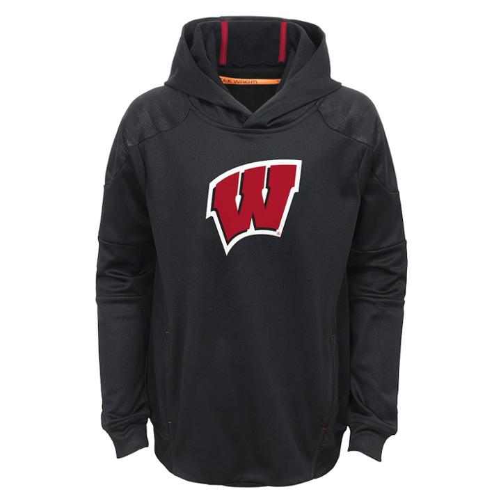 Boys 8-20 Wisconsin Badgers Mach Hoodie, Size: M 10-12, Black