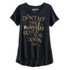 Girls 7-16 Harry Potter Don't Let The Muggles Get You Down Glitter Graphic Tee, Girl's, Size: Small, Black