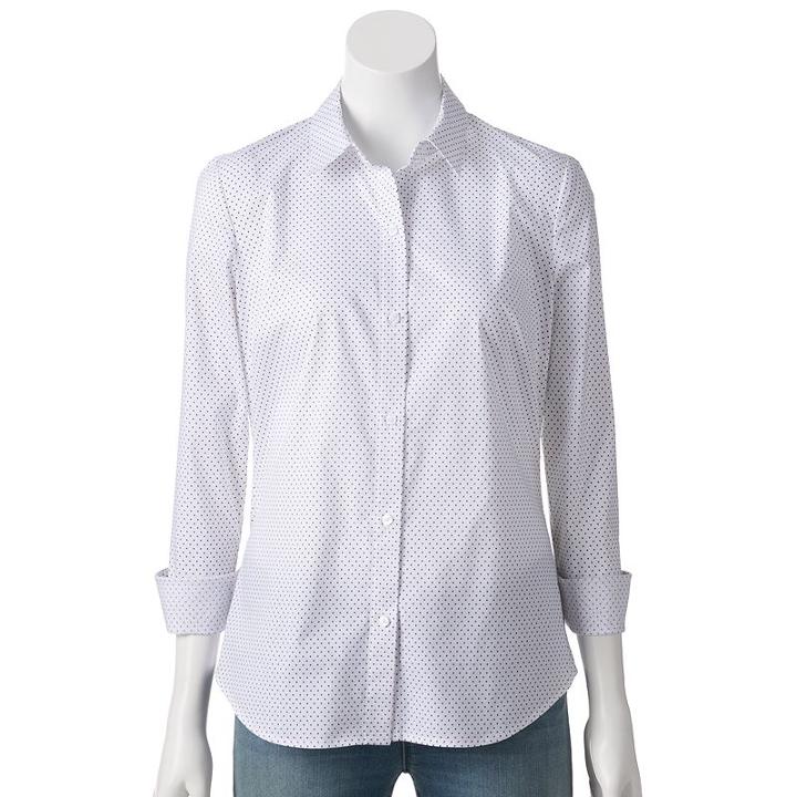 Women's Apt. 9&reg; Structured Shirt, Size: Large, White