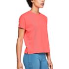 Women's Under Armour Lighter Longer Graphic Short Sleeve Tee, Size: Large, Orange