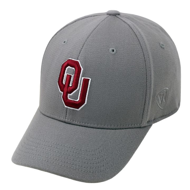 Adult Top Of The World Oklahoma Sooners One-fit Cap, Men's, Med Grey