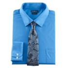 Men's Croft & Barrow&reg; Classic-fit Striped Dress Shirt And Patterned Tie, Size: L-34/35, Blue