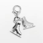 Personal Charm Sterling Silver Ice Skates Charm, Women's, Grey