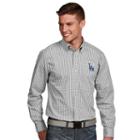 Men's Antigua Los Angeles Dodgers Associate Plaid Button-down Shirt, Size: Medium, White