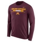 Men's Nike Minnesota Golden Gophers Dri-fit Legend Staff Long-sleeve Tee, Size: Xl, Red (maroon)