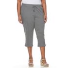 Plus Size Croft & Barrow&reg; Knit Capris, Women's, Size: 3xl, Dark Grey