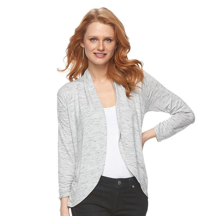 Women's Apt. 9&reg; Flyaway Cardigan, Size: Large, Med Grey