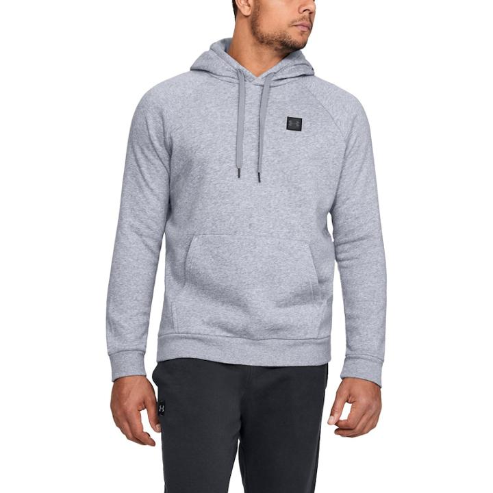 Men's Under Armour Rival Fleece Pull-over Hoodie, Size: Large, Med Grey