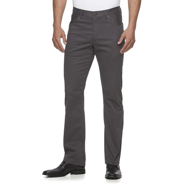 Men's Marc Anthony Stretch Slim-fit Brushed Twill Pants, Size: 38x36, Grey (charcoal)