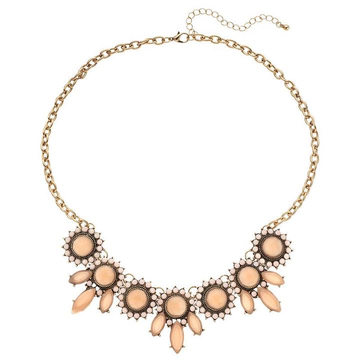 Mudd&reg; Peach Stone Statement Necklace, Women's, Gold