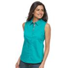 Women's Harve Benard Sleeveless Button-down Shirt, Size: Xl, Brt Green