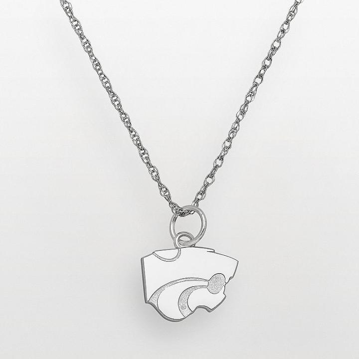 Kansas State Wildcats Sterling Silver Logo Pendant, Women's, Size: 18, Grey