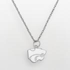 Kansas State Wildcats Sterling Silver Logo Pendant, Women's, Size: 18, Grey
