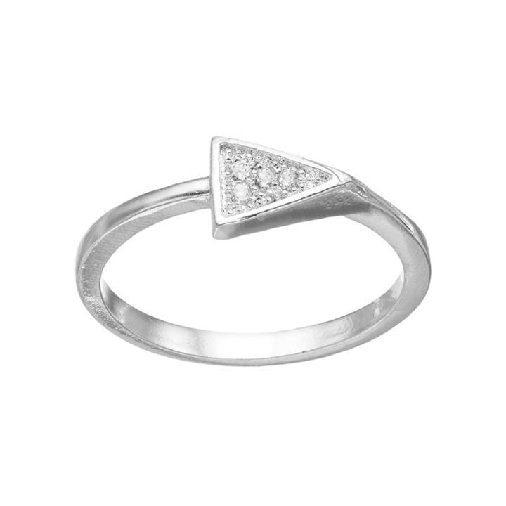 Lc Lauren Conrad Pave Triangle Ring, Women's, Size: 7.50, Silver