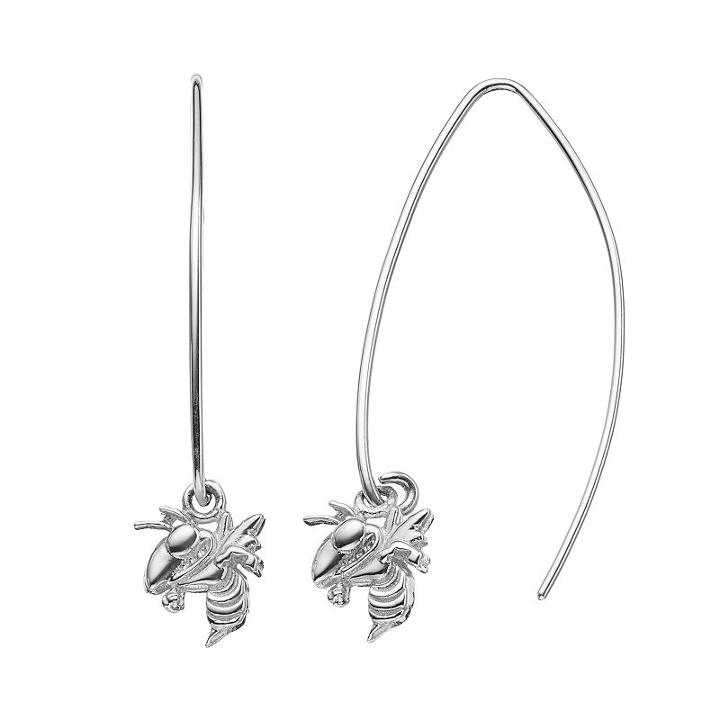 Dayna U Georgia Tech Yellow Jackets Sterling Silver Hook Earrings, Women's, Grey