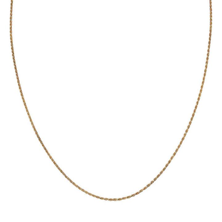 14k Gold Over Silver Rope Chain Necklace - 30 In, Women's, Size: 30