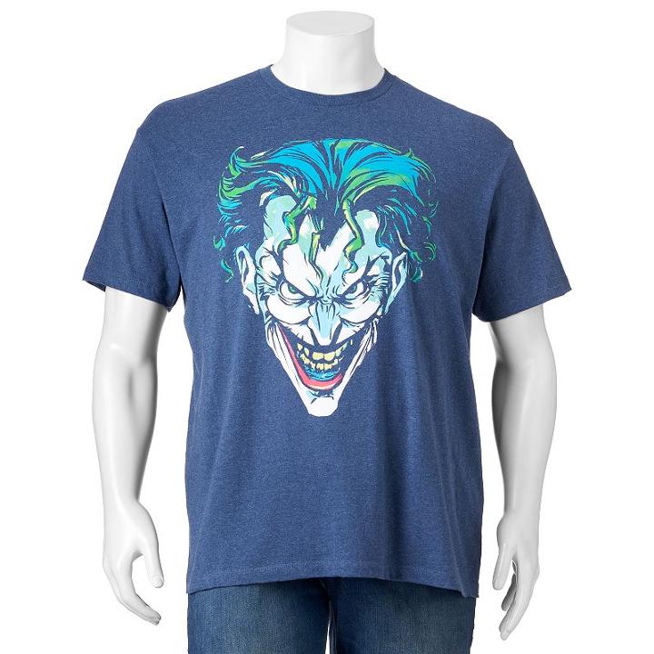 Big & Tall Dc Comics Batman Joker Tee, Men's, Size: L Tall, Blue (navy)