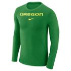 Men's Nike Oregon Ducks Marled Long-sleeve Dri-fit Tee, Size: Medium, Green