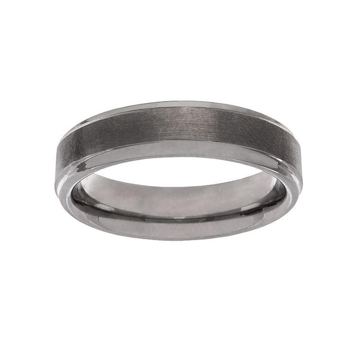 Cherish Always Tungsten Carbide Wedding Band - Men, Size: 7, Grey