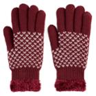 Sonoma Goods For Life&trade; Women's Bird's-eye Cozy Lined Knit Gloves, Dark Red